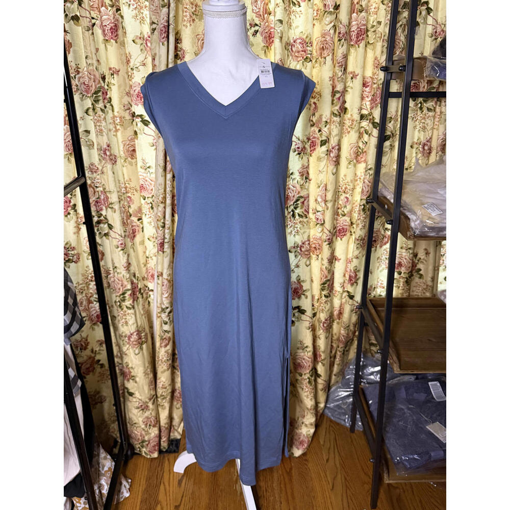 Lou & Grey Sleeveless V-Neck Maxi Dress XS Blue